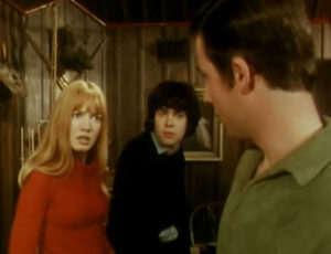 Gillian Hills, Michael Holden, and Francis Wallis in a scene from The Owl Service.